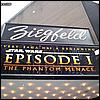 Closeup of Ziegfeld marquee with Episode 1 logo and subtitle: The Phantom Menace